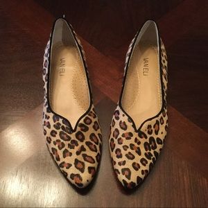 Van Eli Calf Fur Flats. Size 8